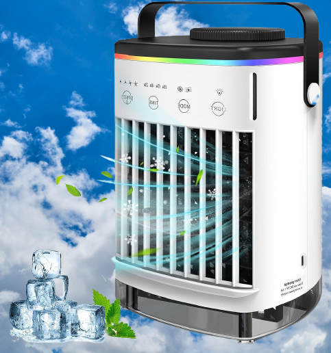 מיני מזגן נייד שולחני עם תאורת אווירה - דיל ישיר