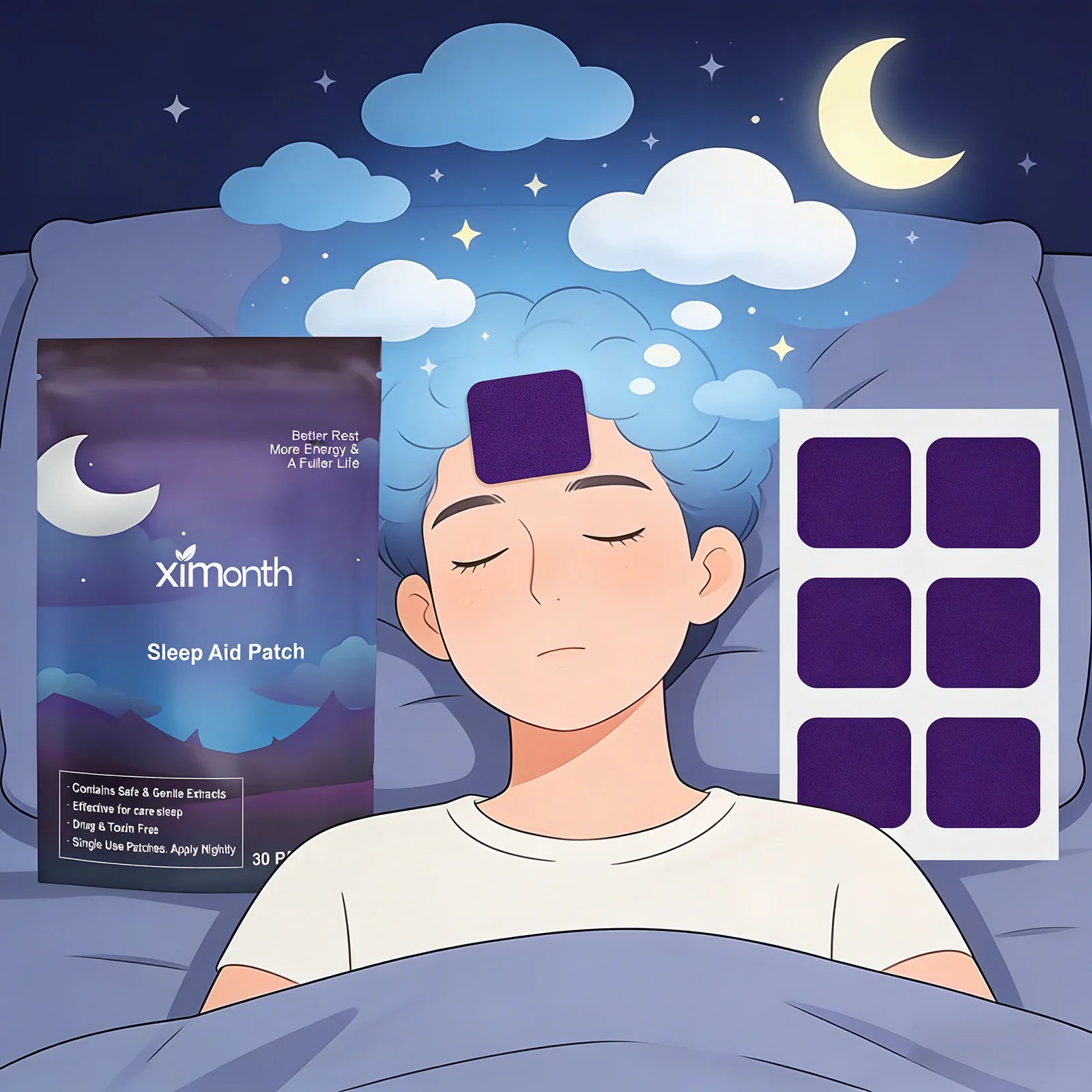 ZenNight™ - מדבקות מגנזיום טבעיות לשינה עמוקה ורציפה