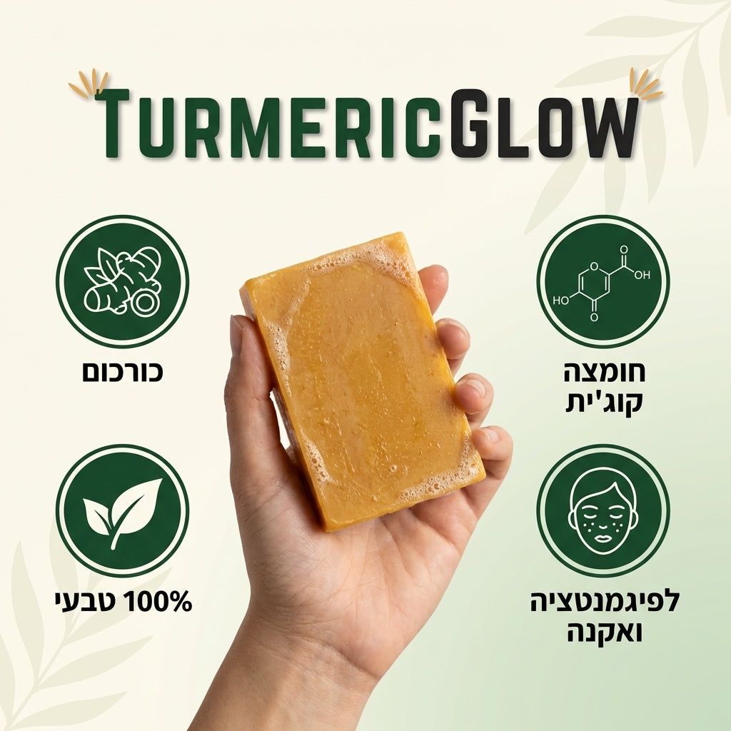 Turmeric Glow סבון לטיפול בפיגמנטציה ואקנה - דיל ישיר 