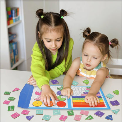 משחק לימוד שברים מגנטי מעץ