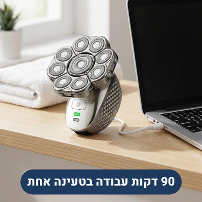 מכונת גילוח לראש נטענת ב-USB