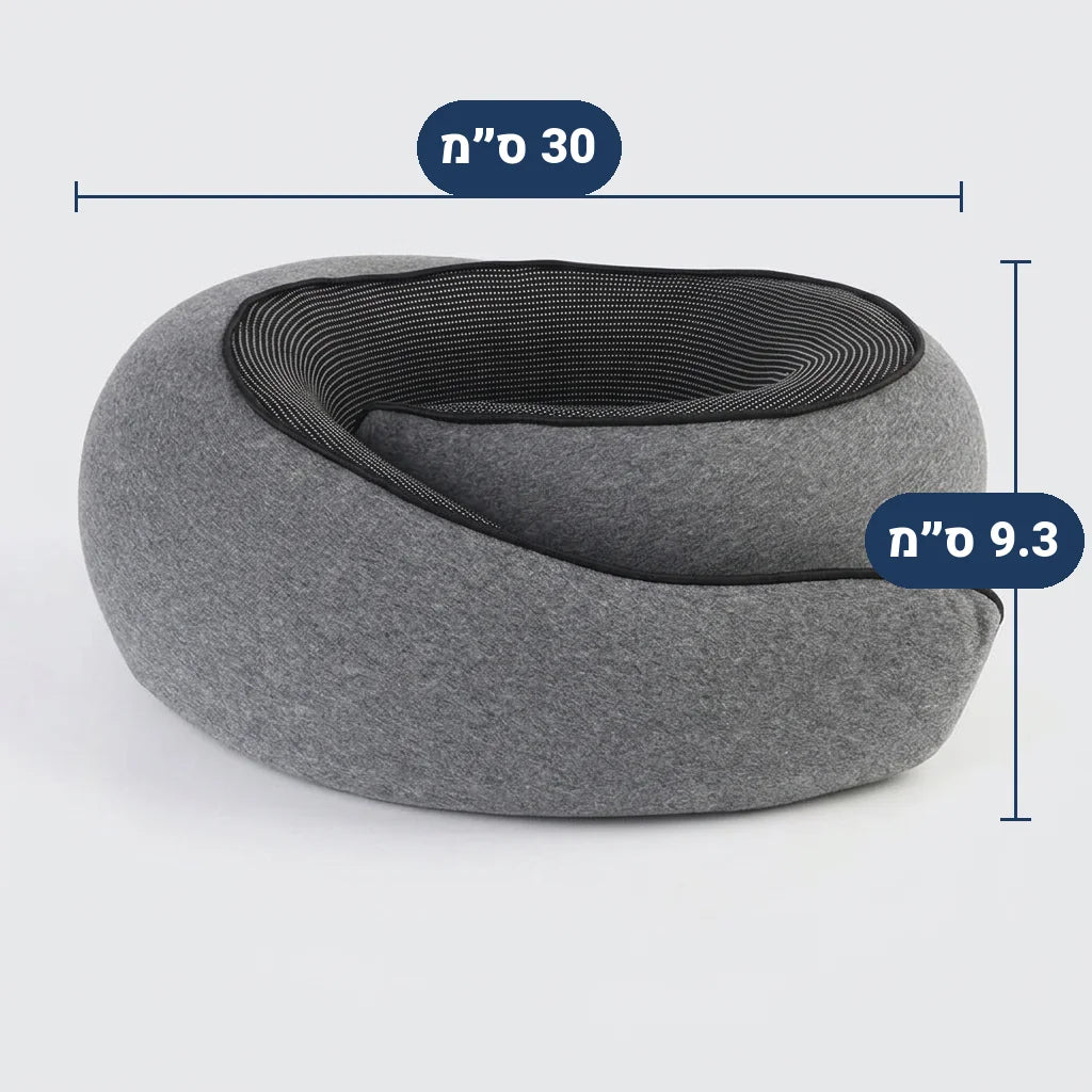 מידות כרית הטיסה: 30 ס״מ קוטר, 9.3 ס״מ גובה