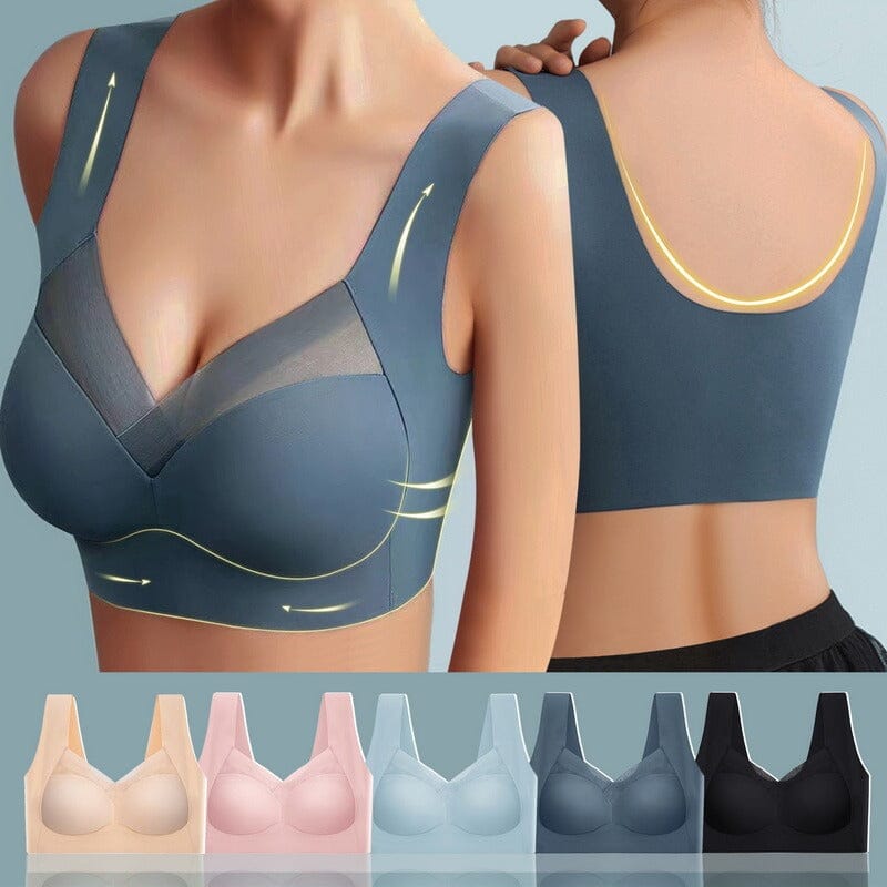 חזייה מחטבת פושאפ ללא ברזל Deal Yashir כחול כהה [מידה 3XL] - [מתאים למשקל 75 - 90 ק"ג] 